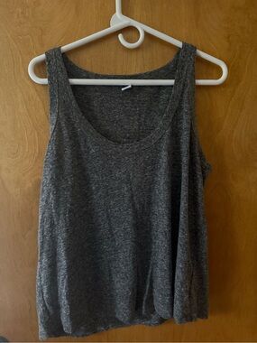Old Navy Women's Dark Heather Gray Scoop Neck Tank Top